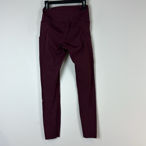 Lululemon Fast Free High Rise Tight 24” Logo Reflective Size 4 Cassis - Picture 2 of 7